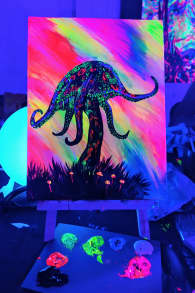 Photo 1 from Neon Brush: A Glow-in-the-Dark Painting Experience