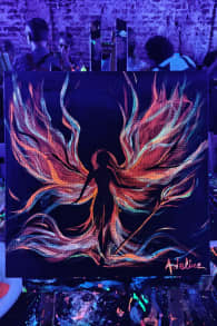 Photo 7 from Neon Brush: Sip and Paint Workshop in the Dark