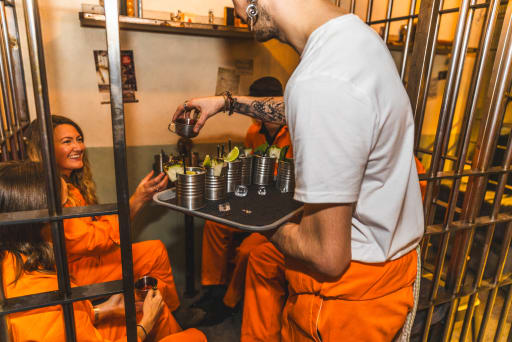Four cocktails, prison-canteen style
