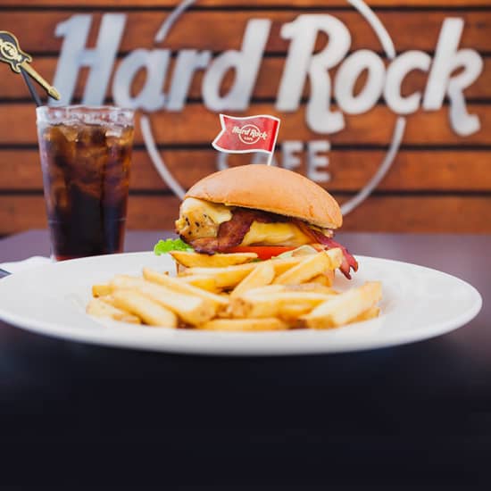 ¡Menú de hamburguesa en Hard Rock Café!