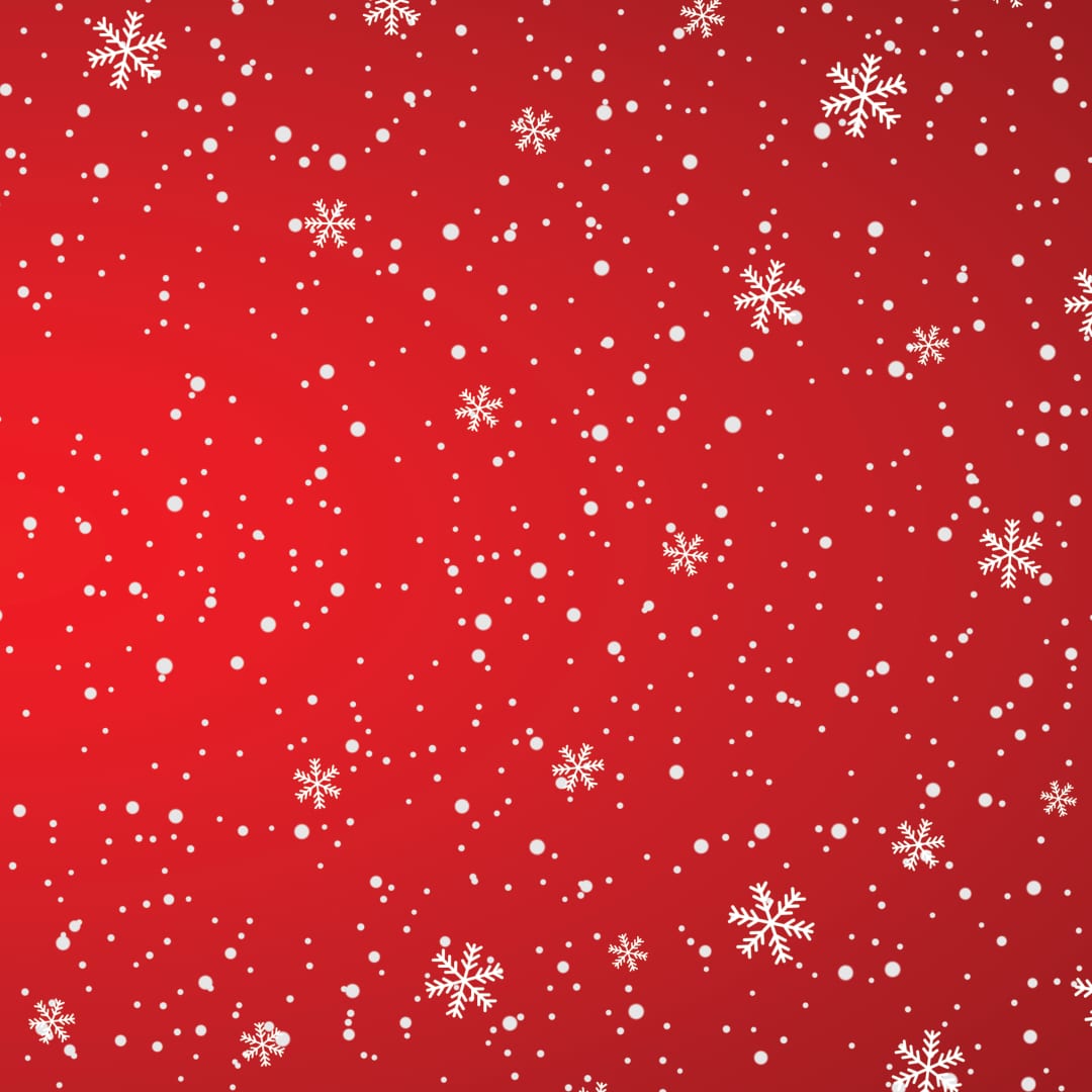 A red background with snowflakes