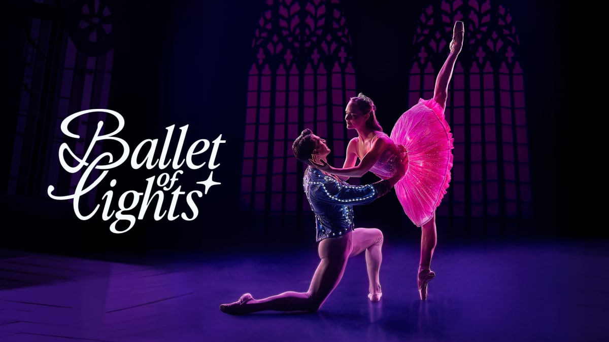 Ballet of Lights: Sleeping Beauty — a pas de deux in glowing costumes against a darkened stage
